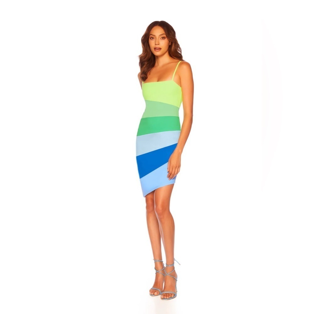 Susana Monaco Color block stripe string dress (0211)